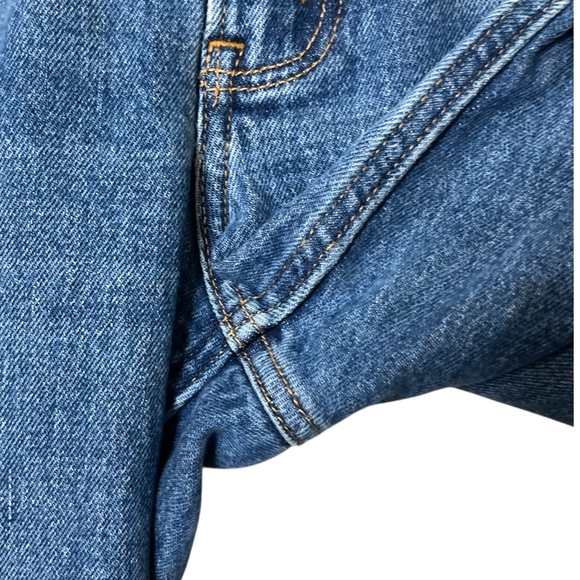 Abercrombie & Fitch 90s Straight Mid Rise Women’s 25 Long Blue Casual Raw Hem - Picture 9 of 12